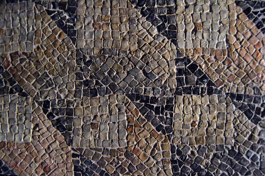 Gaziantep Zeugma Mozaik Müzesi fotoğrafları geometrik mozaik detayı - Geometric mosaic detail at Zeugma Mosaic Museum Southeastern Anatolia region Turkey