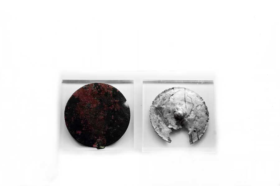 Roma dönemi gümüş ayna M.Ö.27-M.S.310 Balıkesir Bandırma Arkeoloji Müzesi - Silver mirror Roman Period 27 B.C-310A.D. Bandirma Archaeological Museum, Turkey