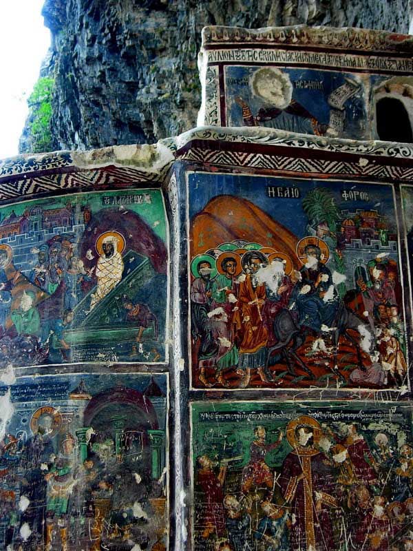 Sümela manastırı duvar freskleri detayları, Sümela manastırı fotoğrafları - details, Sumela monastery photos