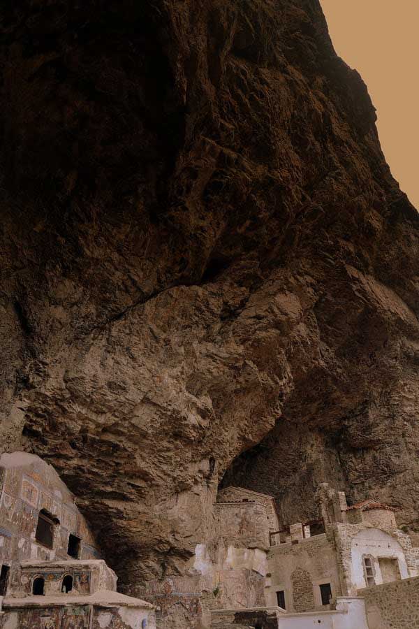 Sümela manastırı sepya tonu, Sümela manastırı fotoğrafları - sepia, Sumela monastery photos
