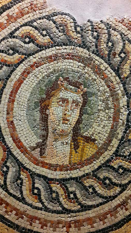 Zeugma Mozaik Müzesi Yunan şarap ve bağbozumu tanrısı Dionysos mozaiği - Ancient Greek wine and grape harvest god Dionysus mosaic, Zeugma Mosaic Museum
