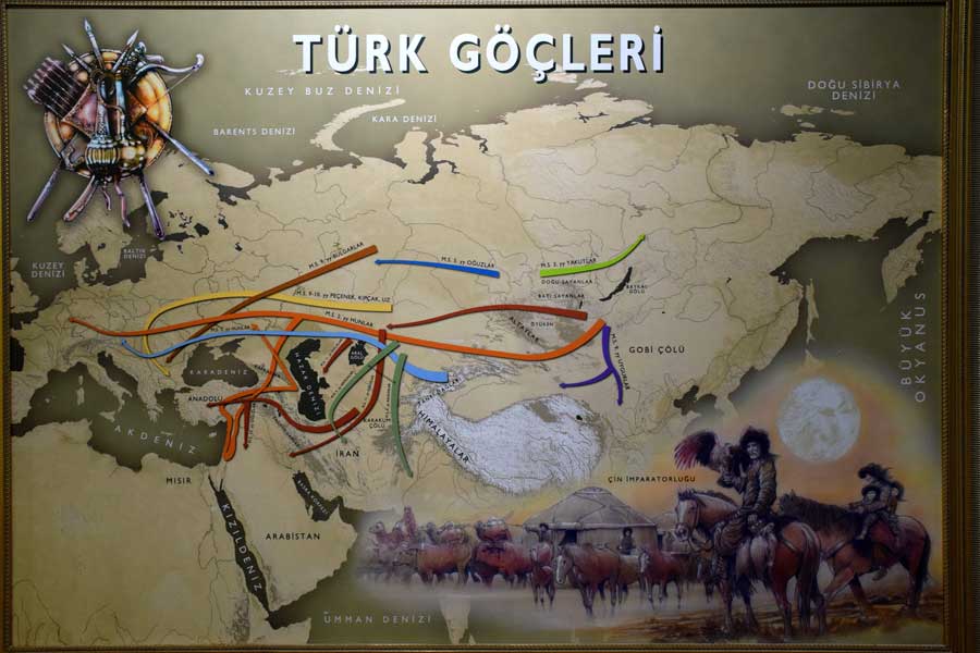 Harbiye Askeri Müzesi eserleri fotoğrafları Türk Göçleri tablosu - Turk migrations painting, Military Museum