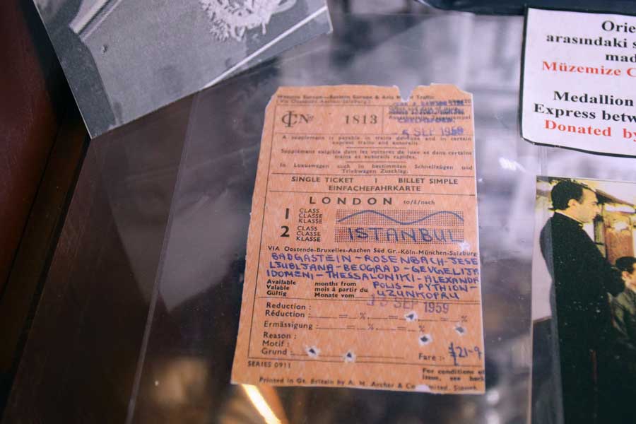 Orient ekspress bileti 13 Eylül 1959 İstanbul Demiryolu Müzesi fotoğrafları - Orient Express tictet 13 September 1959, Istanbul Railway Museum