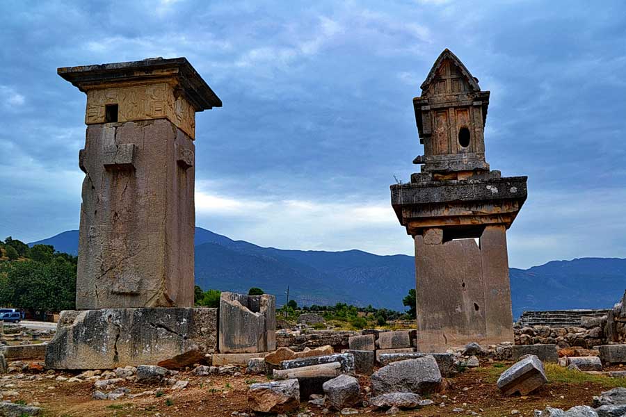 Xanthos fotoğrafları Harpy lahit anıtı ve Likya lahdi - Harpy Tomb Monument and Lycian Sarcophagus, Xanthos photos