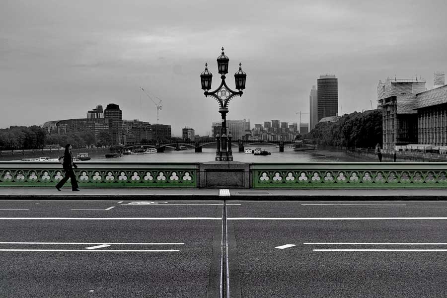 Londra fotoğrafları Westminster köprüsü ve Thames nehri - London Westminster bridge
