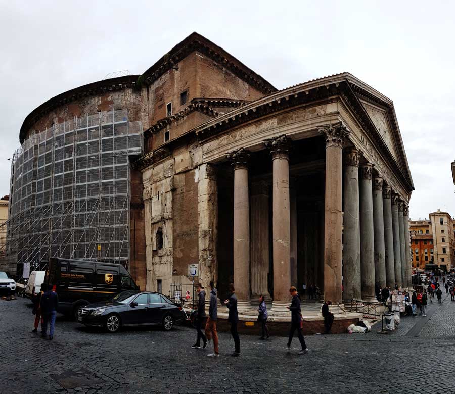 Roma gezilecek yerler Pantheon portiko sütunları - Rome Pantheon portico columns