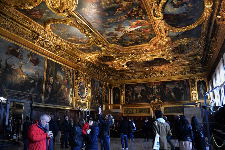 Venedik Doçlar Sarayı büyük Konsül Salonu - Venice photos Palazzo Ducale Chamber of the Great Council