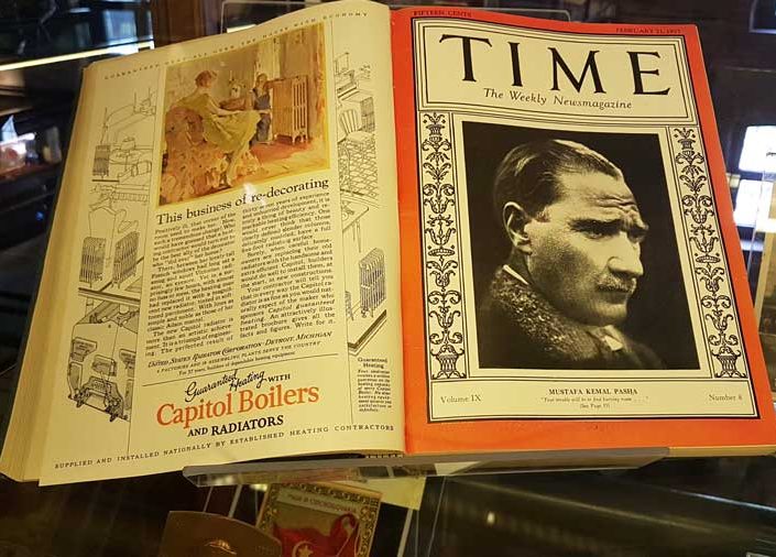 Rahmi M. Koç Müzesi görselleri Time dergisi Atatürk'lü kapak basım Şubat 1927 - Time magazine February 1927, Atatürk on the cover of the magazine