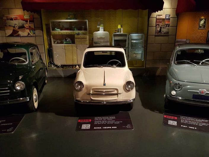 Torino Otomobil Müzesi 1958 model Acma Vespa 400 arabalar - Turin Automobile Museum 1958 Acma Vespa 400 (Museo Nazionale dell'Automobile)