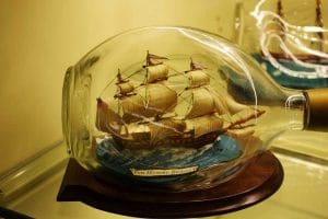 İstanbul Rahmi M. Koç Müzesi şişe içinde gemi maketi - Rahmi Koc Museum ship in the bottle model