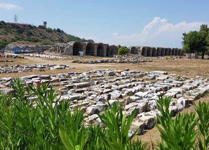 Antalya Perge antik kenti stadyum ve kalıntılar - Perge ancient city stadium and ruins