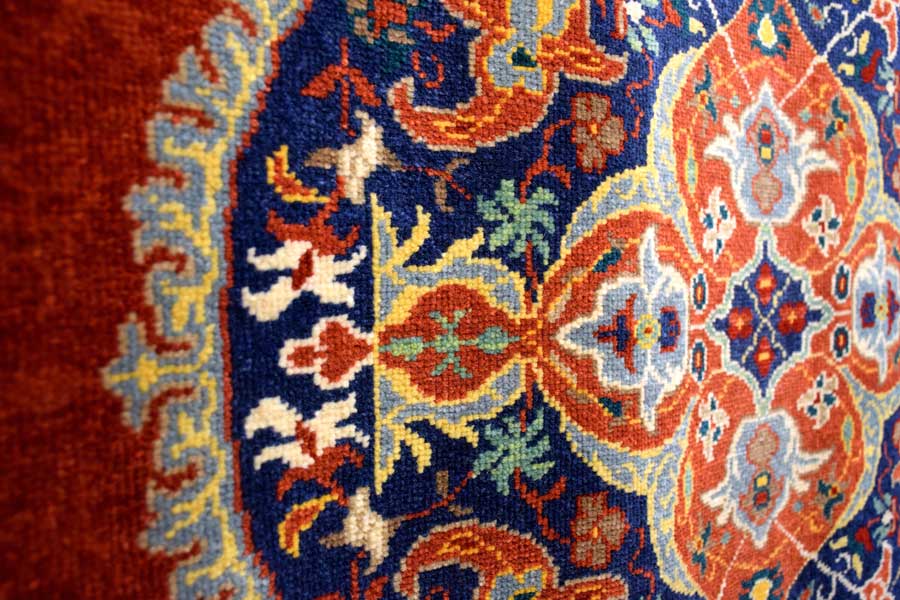 Uşak Halı Kilim Müzesi Uşak halısı ilmik detayı - Uşak carpet noose detail