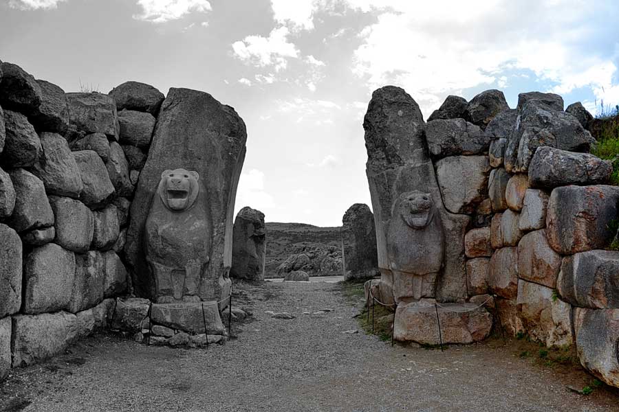 Hattuşa Boğazköy Aslanlı kapı fotoğrafları, Çorum - Hittite Lion gate at Hattusa photos, Turkey