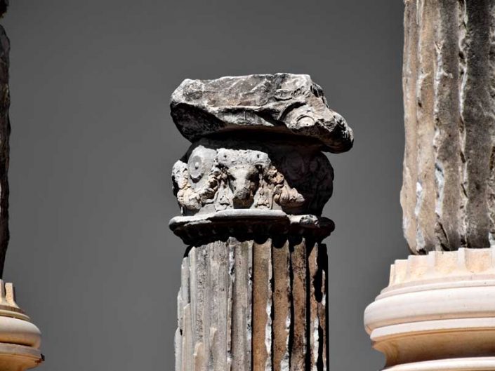 Apollon Smintheus veya Smintheion kutsal alanı sütun başı detayları - details of the column head of Apollo Smintheus temple