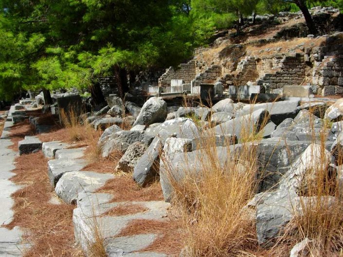 Aydın Priene antik kenti stoa yapısı - Priene ancient city stoa structure