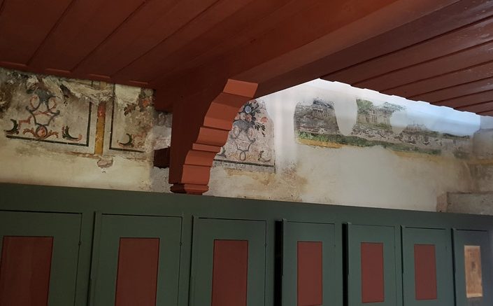 Harem Zülüflü Baltacılar Koğuşu orijinal duvar resimleri - Harem Dormitories of Tressed Halberdiers' corridor original wall paintings