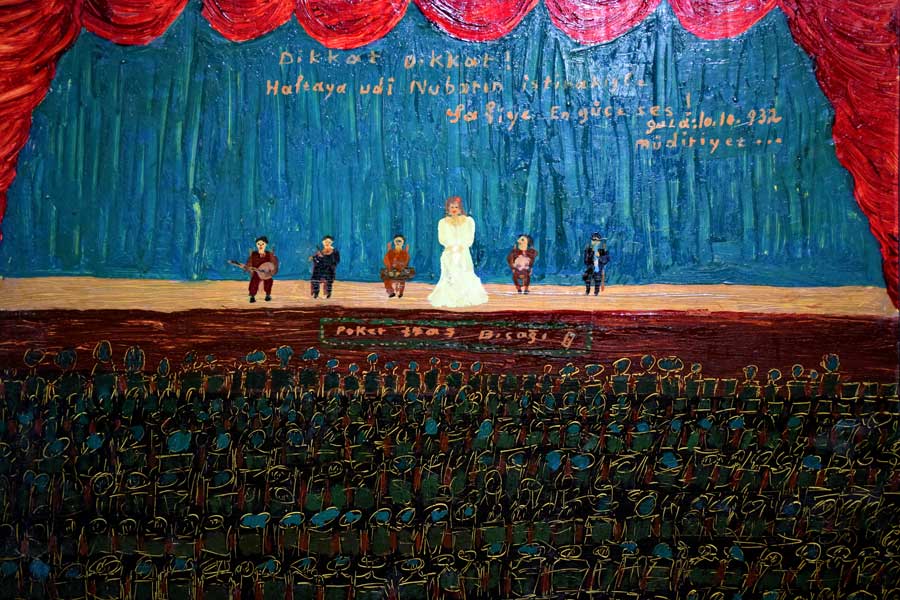 İstanbul Resim ve Heykel Müzesi, Fahir Aksoy, Saz Heyeti, Duralit üzerine yağlıboya - Istanbul Painting and Sculpture Museum, Group of Musicians, Oil on duralite