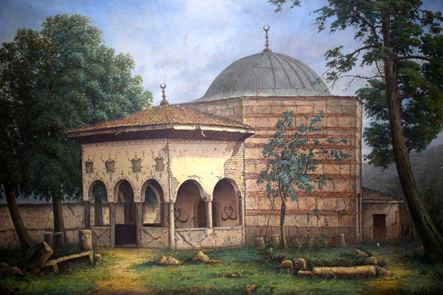 İstanbul Resim ve Heykel Müzesi, Hüseyin Zekai Paşa, Söğüt'te Ertuğrul Gazi Türbesi, Tuval üzerine yağlıboya - Istanbul Painting and Sculpture Museum, Tomb of Ertuğrul Gazi in Söğüt, Oil on canvas