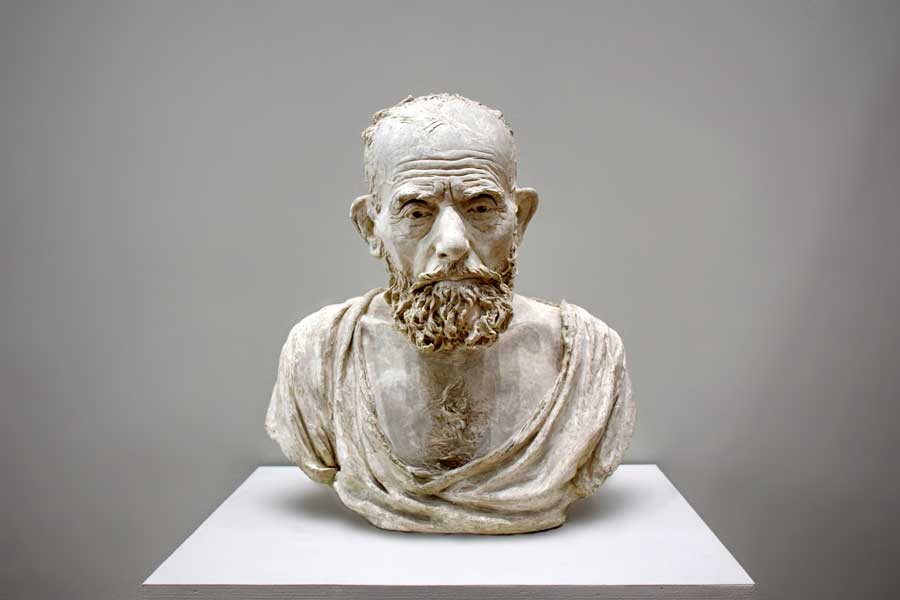 İstanbul Resim ve Heykel Müzesi, İsa Behzad, Sakallı Adam Büstü, Alçı - Istanbul Painting and Sculpture Museum, Bust of a Man with Beard, Plaster