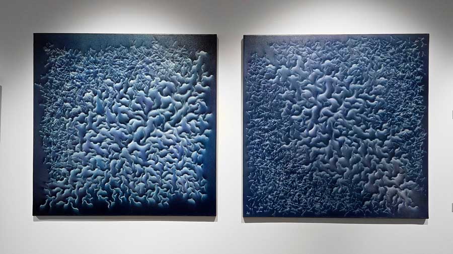 İstanbul Resim ve Heykel Müzesi, Tülin Onat, Okyanus I Okyanus II, Tuval üzerine akrilik (2003) - Istanbul Painting and Sculpture Museum, The Ocean I and The Ocean II, Acrylic on canvas