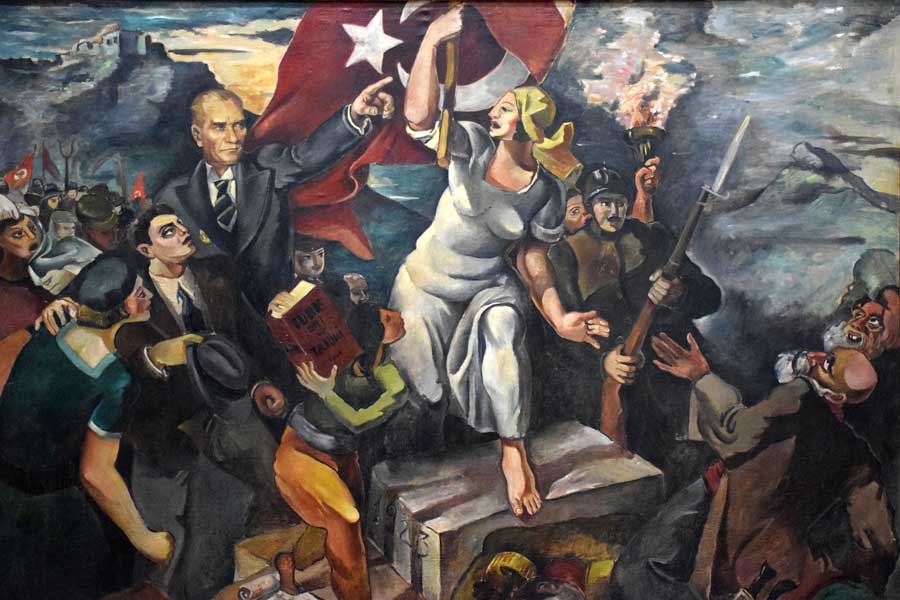 İstanbul Resim ve Heykel Müzesi, Zeki Faik İzer, İnkılap Yolunda, Tuval üzerine yağlıboya (1933) - Istanbul Painting and Sculpture Museum, Towards Revolution, Oil on canvas