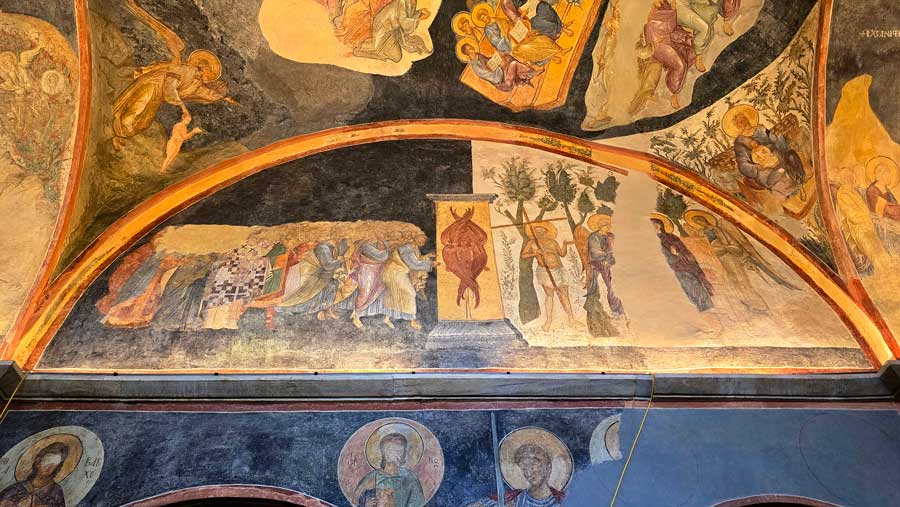 Kariye Camii tarihi Perakklesion Freskleri, Seçilmişlerin Cennete Girmesi Freski - The Chora frescoes, Entry of the Chosen Ones into Heaven at Parekklesion