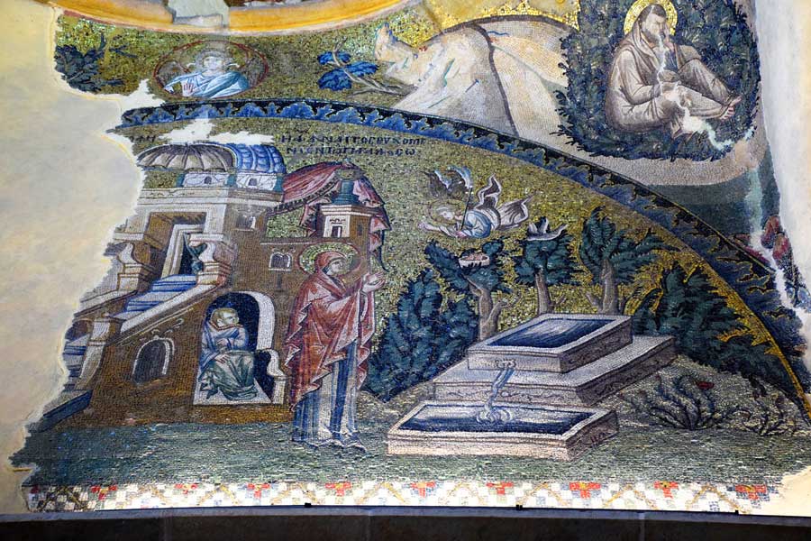 Kariye Camii mozaikleri Anna'ya Meryem'in Doğacağı Müjdesinin Verilmesi mozaiği - The Chora's mosaics, The Good News of the Birth of Mary is Given to Anna