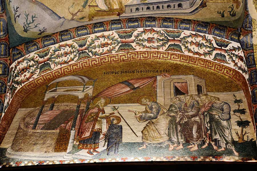 Kariye Camii mozaikleri Meryem'in Yusuf'a Emanet Edilmesi mozaiği - The Chora mosaics, Mary is Entrusted to Joseph