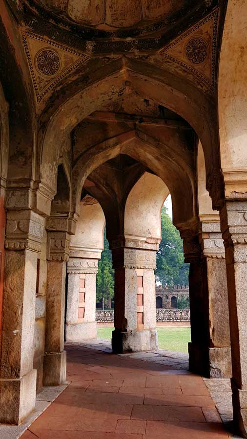 Hümayun Türbesi Kompleksi İsa Han Niyazi mezarı kemerli revakları - Humayun's Tomb Complex Isa Khan's Tomb arcades