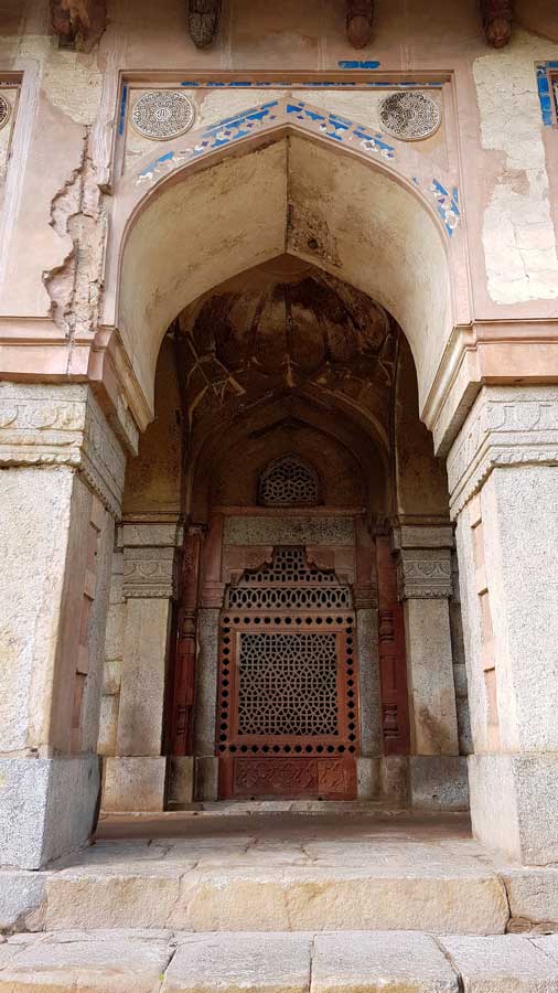 Hümayun Türbesi fotoğrafları İsa Han Türbesi detayları ve Jali panosu - Humayun's Tomb Complex Isa Khan's Tomb architecture details and Jali screens