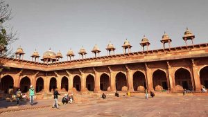 Fetihpur Sikri Ulu Camii mimari detayları, Dalan ve Çatriler, Hindistan - Architectural details of Jama Mosque, Dalan and Chhatris, Fatehpur Sikri