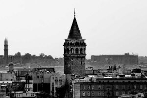 Galata Kulesi Siyah Beyaz - Galata Tower black and white