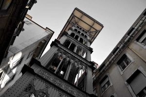 Lizbon fotoğrafları tarihi Santa Justa asansörü - Lisbon Santa Justa lift (Elevador de Santa Justa)