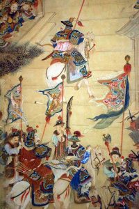 Lizbon gezilecek yerler Gülbenkyan Müzesi Çin paravan detayı - Portugal Lisbon Calouste Gulbenkian Museum 'coromandel' panel detail