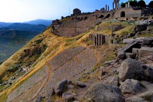 Pergamon antik kenti fotoğrafları, Akropolis, tiyatro ve Trajan tapınağı - Acropolis, theatre and Trajaneum, Pergamon ancient city photos