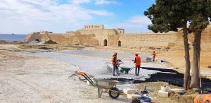Seddülbahir Kalesi Üst Avlu Kuzey Batı Duvarı Restorasyon Süreci - Seddülbahir Fortress Upper Courtyard North West Wall during Restoration