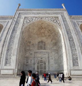 Tac Mahal giriş eyvanı ve bezemeleri - Taj Mahal entrance iwan and facade decorations