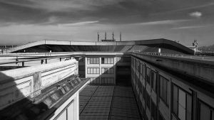 Lingotto eski Fiat fabrikası çatı test pisti ve iç avlu - Turin old Fiat factory roof test track and inner courtyard