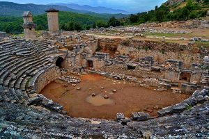 Xanthos antik kenti fotoğrafları tiyatro, Harpy lahit anıtı ve Likya lahdi - Xanthos ancient city photos theatre, Harpy Tomb Monument and Lycian Sarcophagus